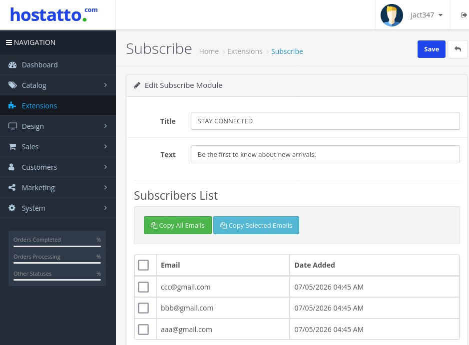 subscribe online store module